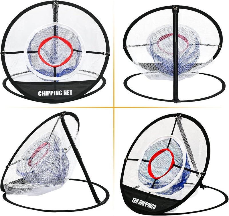 Bac-kitchen Pop Up Golf Chipping Net & Mat, Target Practice Set - 8 Balls, 4 Tees, Collapsible for Indoor/Outdoor Swing Training - Image 3